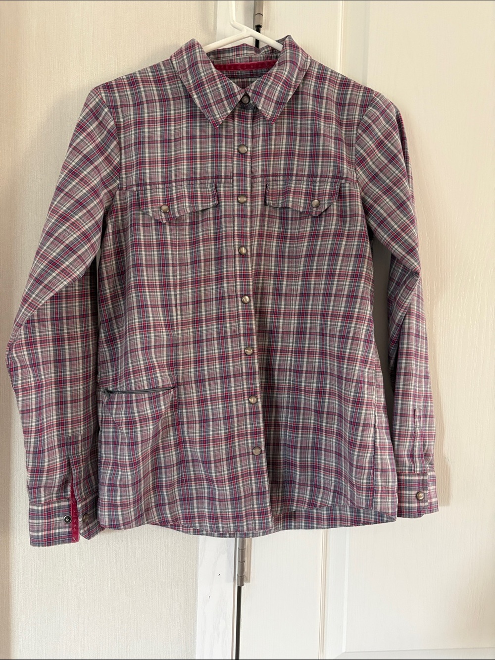 Orvis Purple Plaid Button-Up Shirt